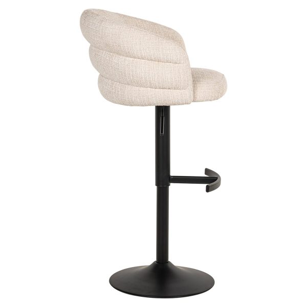 Bar/counter stoel draaibaar Nikki beige chenille (Niagara 902 beige Chenille) - Afbeelding 15