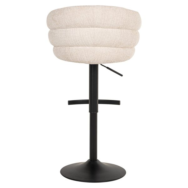 Bar/counter stoel draaibaar Nikki beige chenille (Niagara 902 beige Chenille) - Afbeelding 16