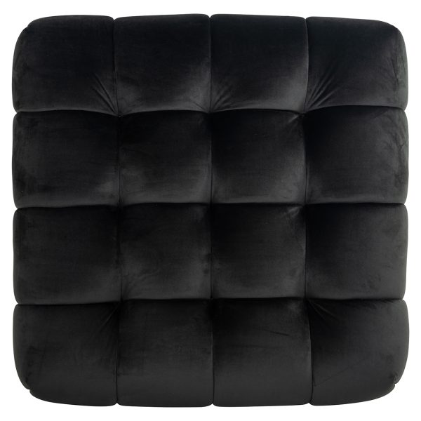 Poef Huxley antraciet velvet (Quartz Antraciet 801) - Afbeelding 4