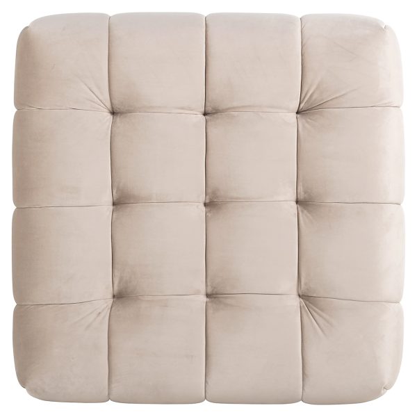 Poef Huxley khaki velvet (Quartz Khaki 903) - Afbeelding 4
