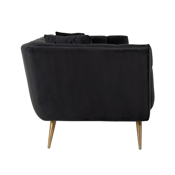 Bank Huxley Antraciet velvet / Brushed gold (Quartz Antraciet 801) - Afbeelding 2
