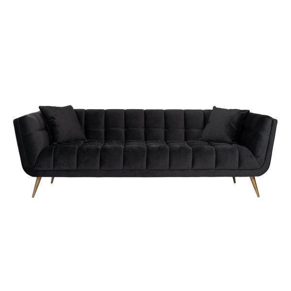 Bank Huxley Antraciet velvet / Brushed gold (Quartz Antraciet 801) - Afbeelding 3