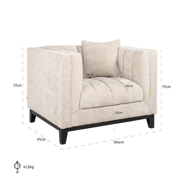 Fauteuil Beauchamp cream unicorn (Unicorn 11 cream) - Afbeelding 5