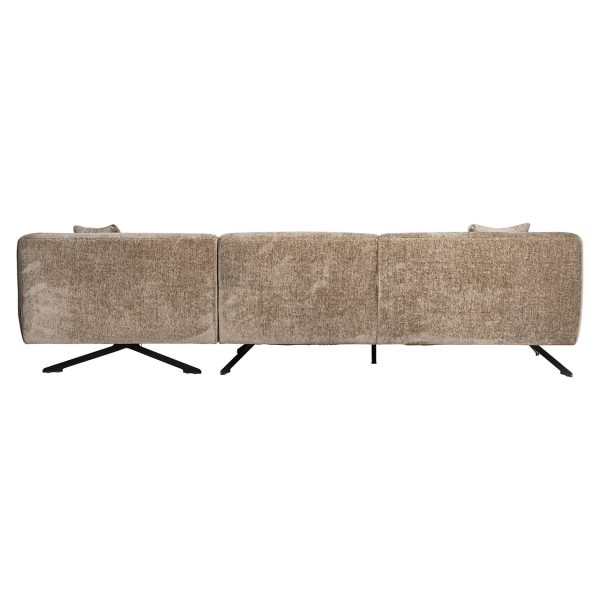 Bank Donovan 3-zits + lounge rechts (Bergen 104 taupe chenille) - Afbeelding 3