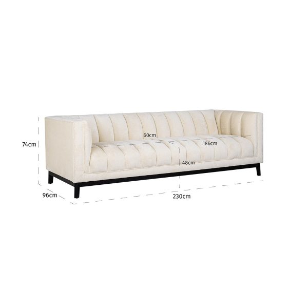 Bank Beaudy white chenille fire retardant (FR-Bergen 900 white chenille) - Afbeelding 5