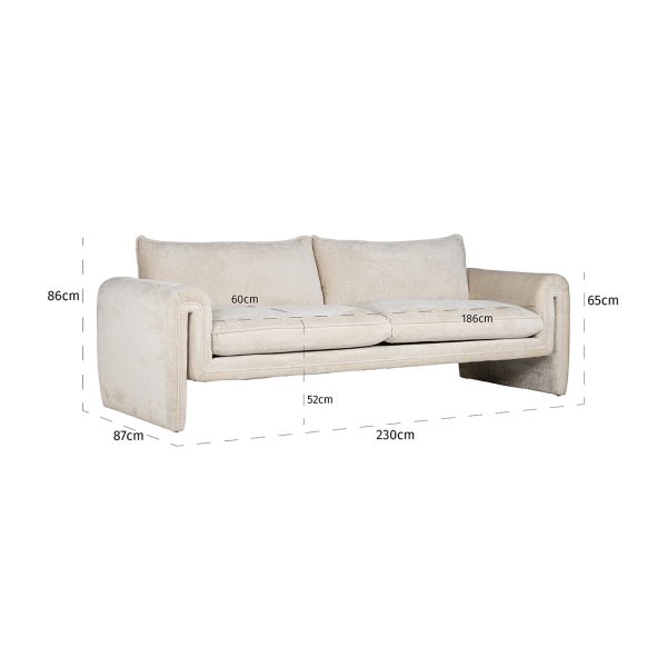 Bank Sandro white chenille (Bergen 900 white chenille) - Afbeelding 5