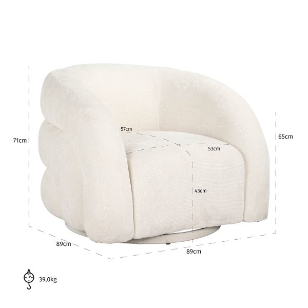 Draaifauteuil Arcus unicorn white (Unicorn 02 white) - Afbeelding 5