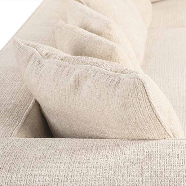 Hoekbank Lusso beige chenille (Niagara 902 beige Chenille) - Afbeelding 9