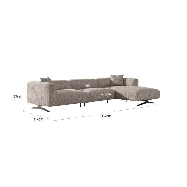 Bank Hoxton 3-zits + lounge rechts (Be Trendy 01 Nature) - Afbeelding 3