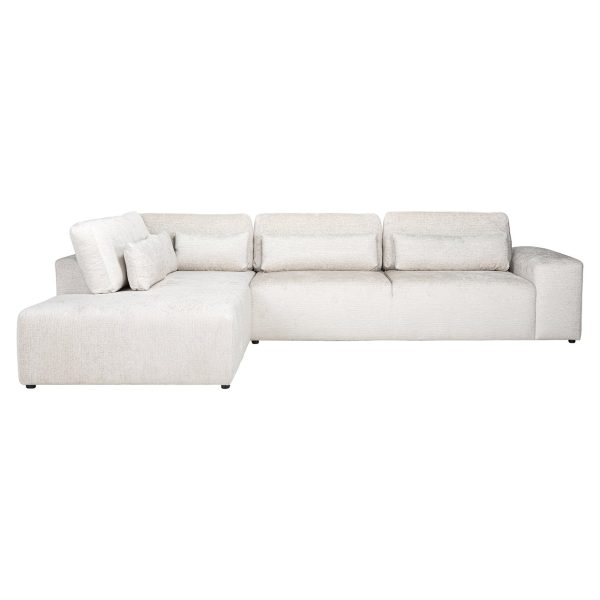 Bank Lund 3-zits + ottoman links cream fusion (Fusion cream 02) - Afbeelding 4