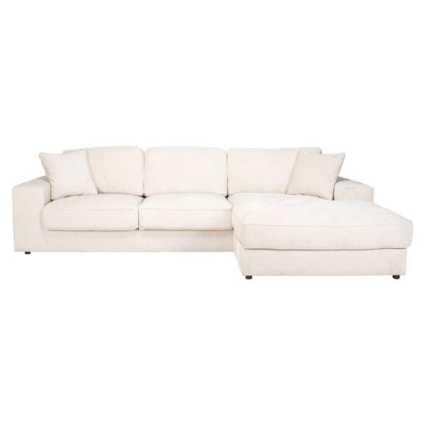 Sofa Santos 2,5-seater + lounge right beige niagara (Niagara 902 beige Chenille) - Afbeelding 4