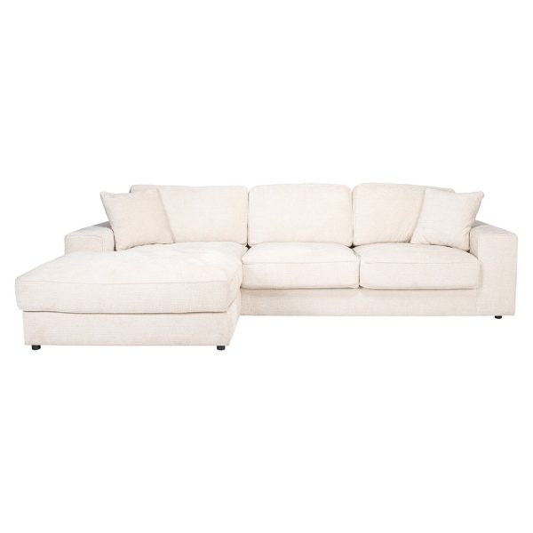 Sofa Santos lounge left + 2,5-seater beige niagara (Niagara 902 beige Chenille) - Afbeelding 4