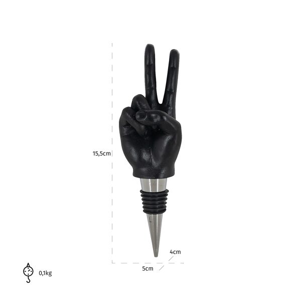 Wijnstopper Charona (6 stuks) (Black) - Afbeelding 2