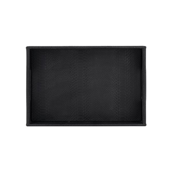 Dienblad Blane zwart croco set van 2 (Black) - Afbeelding 7