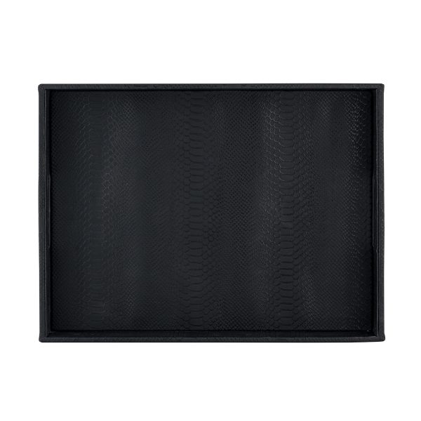 Dienblad Blane zwart croco set van 2 (Black) - Afbeelding 8