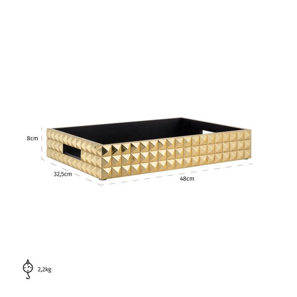 Dienblad Blane zwart croco set van 2 (Black) - Afbeelding 9