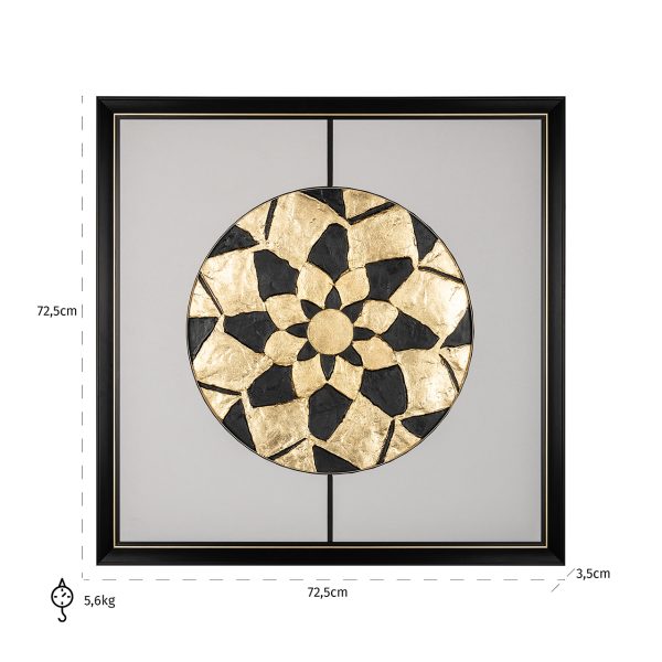 Wall art Sun (Black/gold) - Afbeelding 3