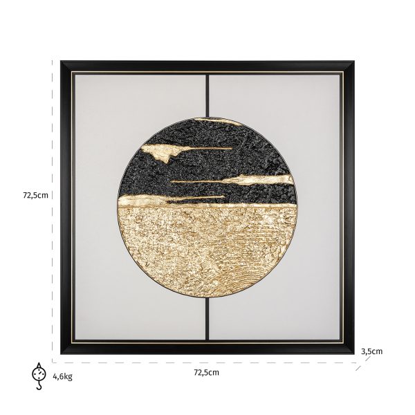 Wall art Moon (Black/gold) - Afbeelding 3
