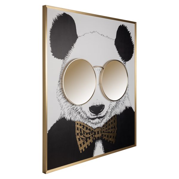 Wall art shiny Panda (Black/gold) - Afbeelding 2