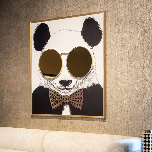 Wall art shiny Panda (Black/gold) - Afbeelding 5