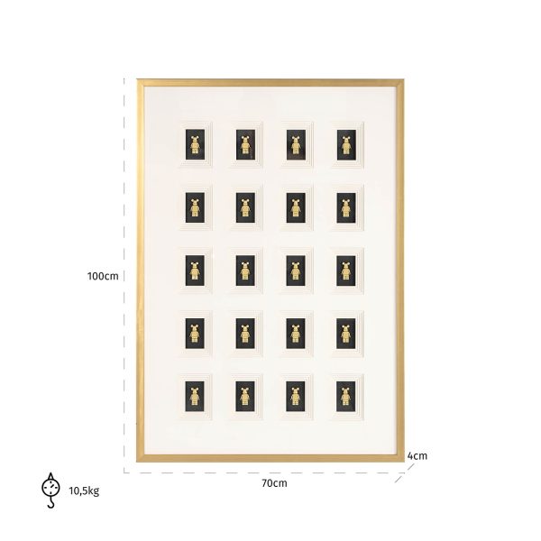 Wall art Bear block 3D (Black/gold) - Afbeelding 3