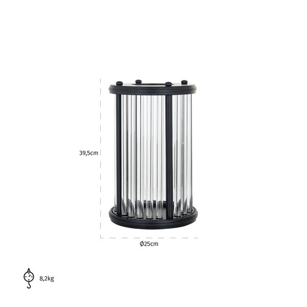 Windlicht Faey zwart groot (Black) - Afbeelding 2
