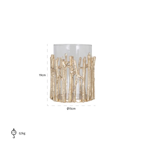 Windlicht Loretta klein (Gold) - Afbeelding 2