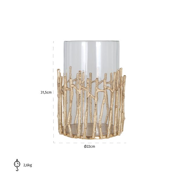 Windlicht Loretta groot (Gold) - Afbeelding 2
