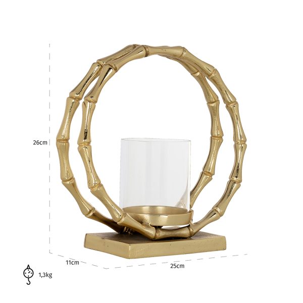 Windlicht Merlyn klein (Gold) - Afbeelding 4
