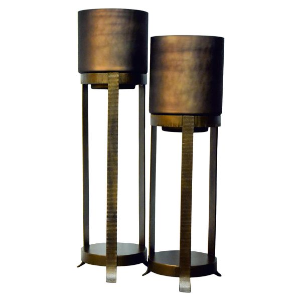 Windlicht Mione groot (Bronze) - Afbeelding 2