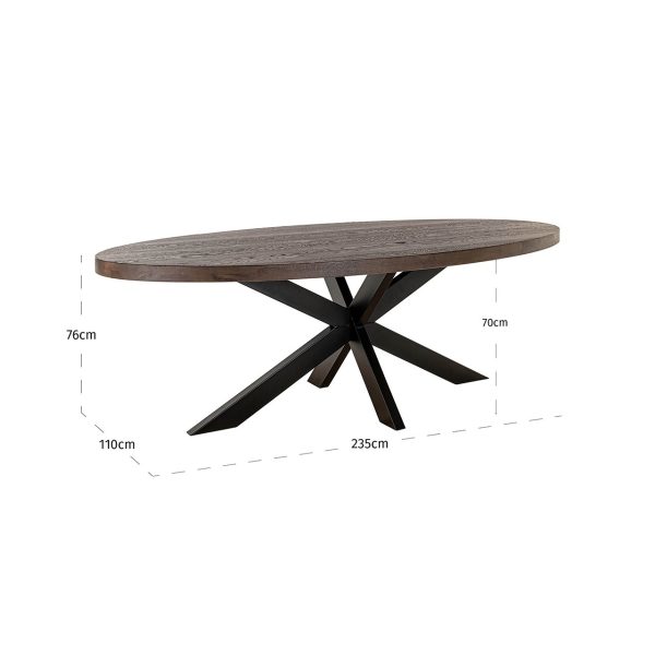 Eettafel Watson bruin 235 incl. spider leg black (Dark brown) - Afbeelding 5