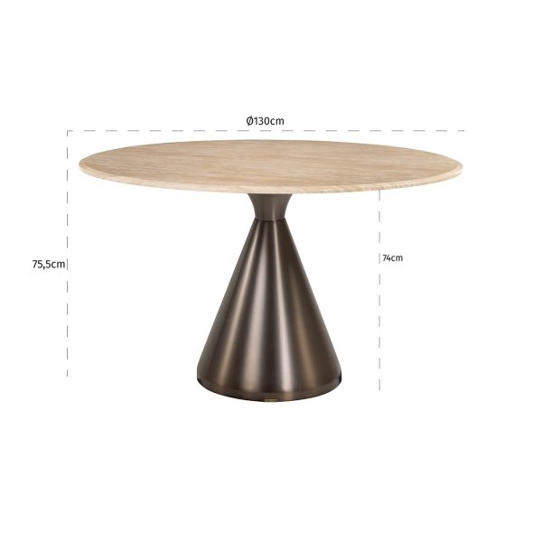 Eettafel Montgommery 130Ø (Beige) - Afbeelding 2
