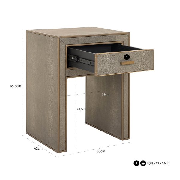 Nachtkastje Bloomville 1-lade incl. glas (Brown) - Afbeelding 5