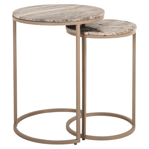 Bijzettafel Fairfax set van 2 (Stone) - Afbeelding 2