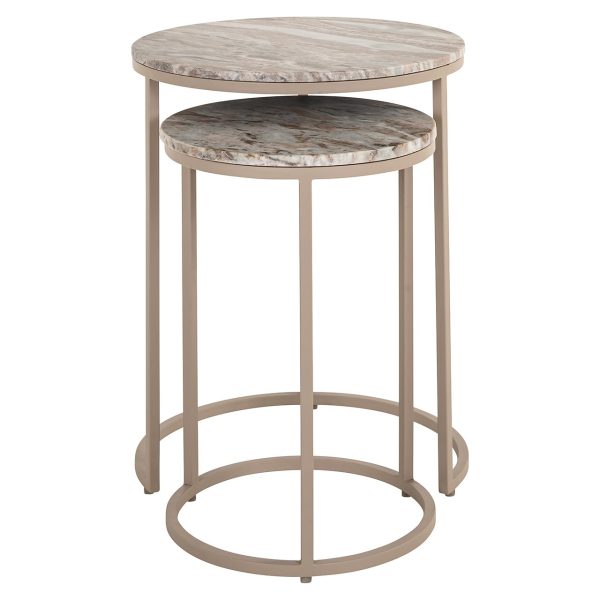 Bijzettafel Fairfax set van 2 (Stone) - Afbeelding 3