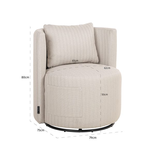 Outdoor draai eetkamerstoel Marlin beige (22080 Beige) - Afbeelding 6