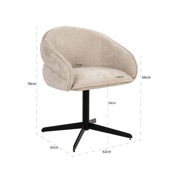 Draaifauteuil Angelina cream unicorn (Unicorn 11 cream) - Afbeelding 5
