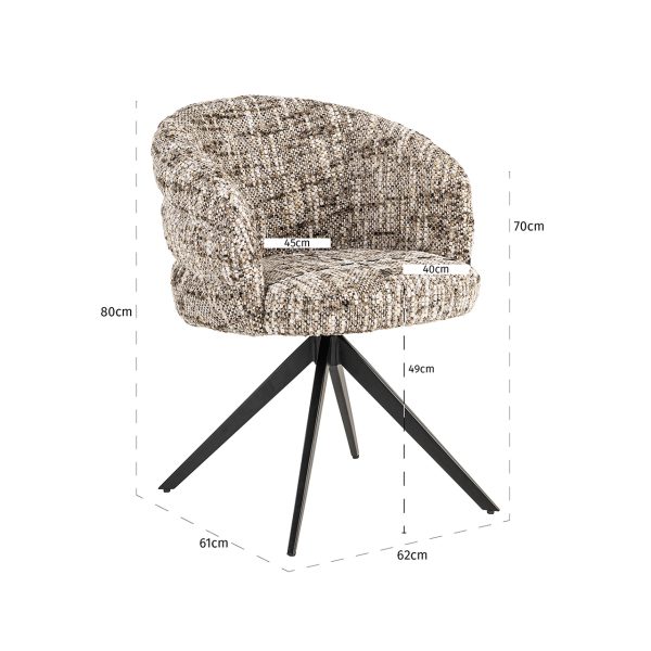 Draaistoel Serenity brown omara (Brown omara) - Afbeelding 5