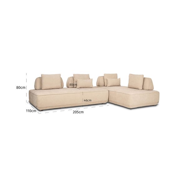 Bank Tudor met losse rugleuning sand olympus (Sand olympus) - Afbeelding 5