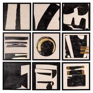 Wall art Gabri set van 9 (Black/white)