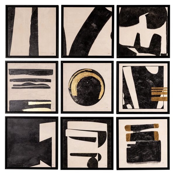 Wall art Gabri set van 9 (Black/white)