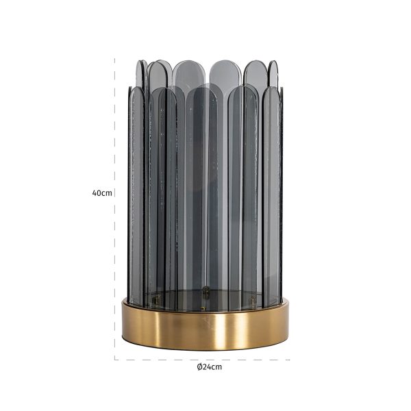 Windlicht Daisey groot (Smoke) - Afbeelding 2