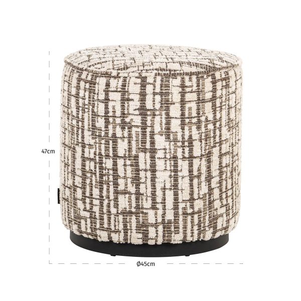 Poef Lexie 45Ø cream dalia (Dalia 11 Cream) - Afbeelding 2