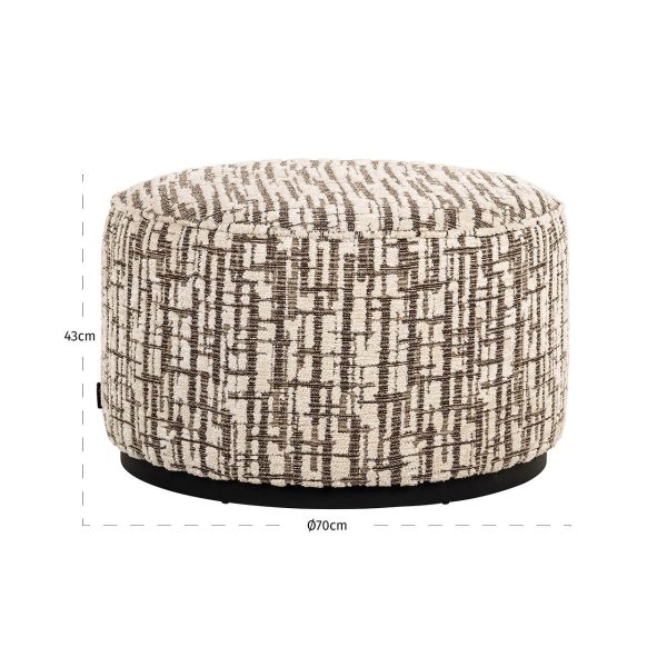 Poef Lexie 70Ø cream dalia (Dalia 11 Cream) - Afbeelding 2