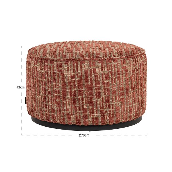 Poef Lexie 70Ø terra dalia (Dalia 511 Terra) - Afbeelding 2