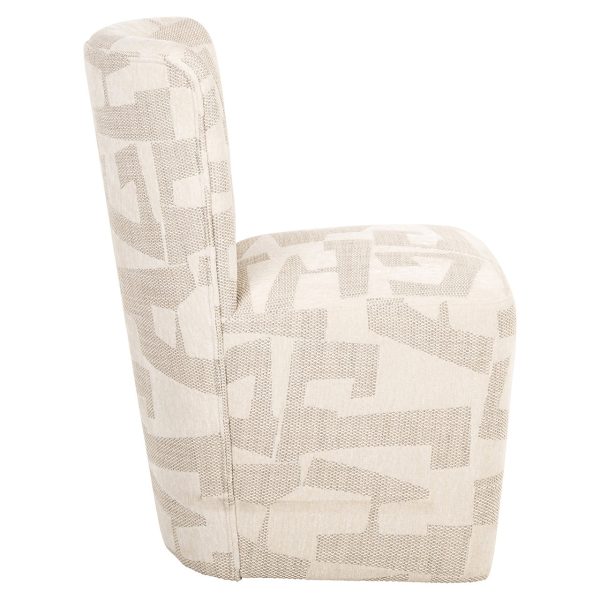 Stoel Lorain met wieltjes beige graffic (Beige graffic) - Afbeelding 2