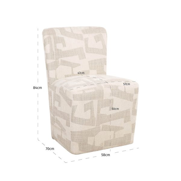 Stoel Lorain met wieltjes beige graffic (Beige graffic) - Afbeelding 5