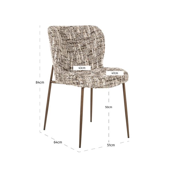 Stoel Odarby brown omara (set van 2) (Omara 08 brown) - Afbeelding 5