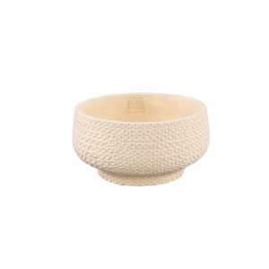 Laim Cream cement round bowl dots pattern S