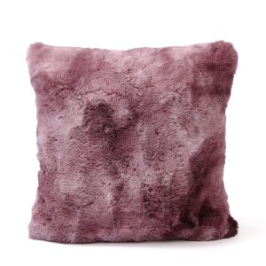 Linde Burgundy faux fur cushion square S
